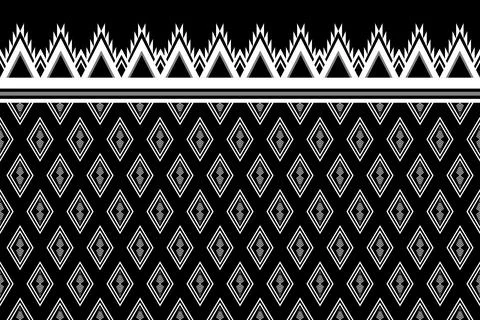 Geometric ethnic pattern seamless design for background ,Tribal geometric Stock Illustration