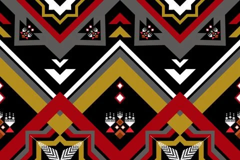 Geometric ethnic pattern seamless design for background ,Tribal geometric 스톡 일러스트