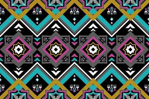 Geometric ethnic pattern seamless design for background ,Tribal geometric 스톡 일러스트