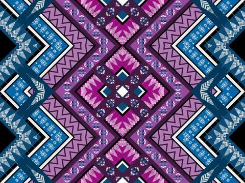 Geometric ethnic pattern seamless design for background ,Tribal geometric Illustrazione stock