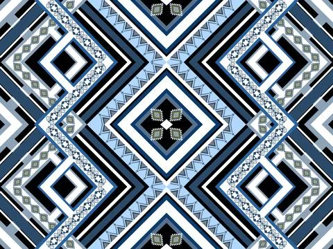 Geometric ethnic pattern seamless design for background ,Tribal geometric 库存插图