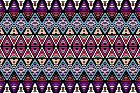 Geometric ethnic pattern seamless design for background ,Tribal geometric Stockillustratie