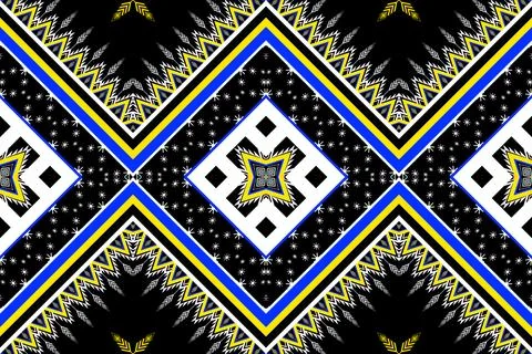 Geometric ethnic pattern seamless design for background ,Tribal geometric Stock Illustration