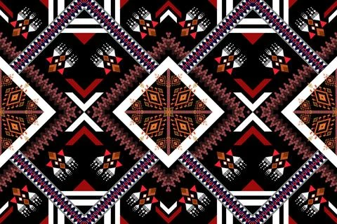Geometric ethnic pattern seamless design for background ,Tribal geometric Stock Illustration