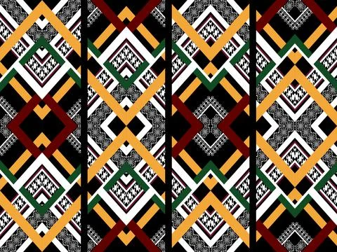 Geometric ethnic pattern seamless design for background ,Tribal geometric 库存插图