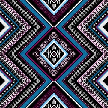 Geometric ethnic pattern seamless design for background ,Tribal geometric Stock Illustration
