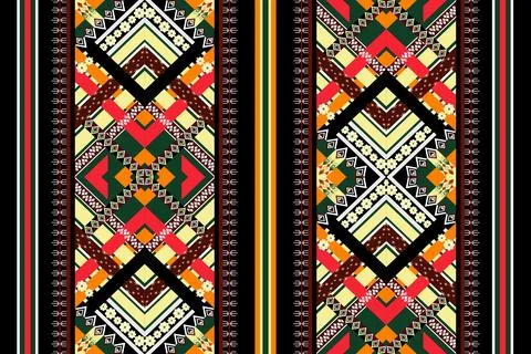 Geometric ethnic pattern seamless design for background ,Tribal geometric Stock Illustration