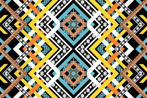 Geometric ethnic pattern seamless design for background ,Tribal geometric Stockillustratie