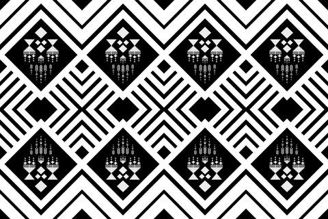 Geometric ethnic pattern seamless design for background ,Tribal geometric 库存插图