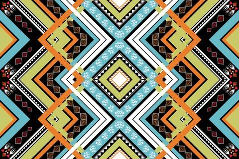 Geometric ethnic pattern seamless design for background ,Tribal geometric イラスト素材
