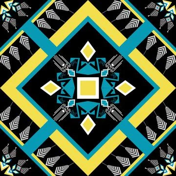Geometric ethnic pattern seamless design for background ,Tribal geometric Stock Illustration