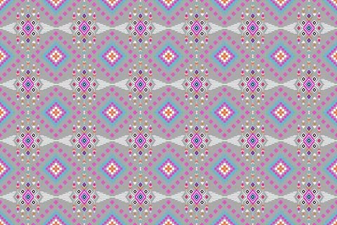 Geometric ethnic pattern seamless design for background ,Tribal geometric Stock Illustration