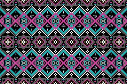 Geometric ethnic pattern seamless design for background ,Tribal geometric Stock Illustration