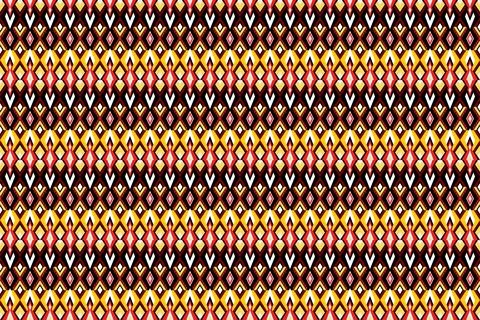 Geometric ethnic pattern seamless design for background ,Tribal geometric Stock Illustration