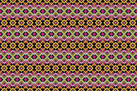 Geometric ethnic pattern seamless design for background ,Tribal geometric Stock Illustration