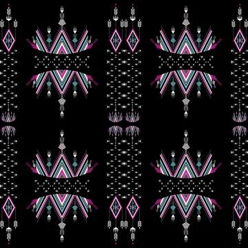 Geometric ethnic pattern seamless design for background ,Tribal geometric 库存插图