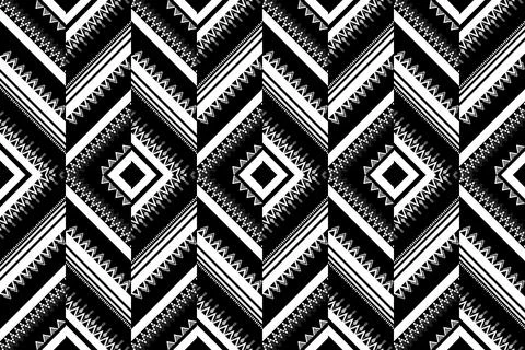 Geometric ethnic pattern seamless design for background ,Tribal geometric Stock Illustration
