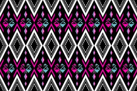 Geometric ethnic pattern seamless design for background ,Tribal geometric Stock Illustration