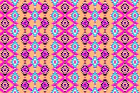 Geometric ethnic pattern seamless design for background ,Tribal geometric Stock Illustration