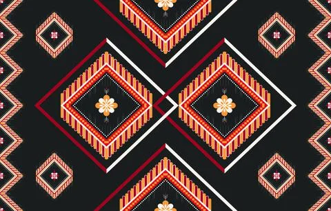 Geometric ethnic pattern seamless graphic Stock Illustration
