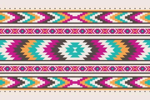 Geometric ethnic pattern seamless. Style ethnic American Aztec Stock Illustration