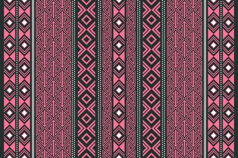 Geometric ethnic pattern . Style ethnic seamless colorful winter textile Stock Illustration