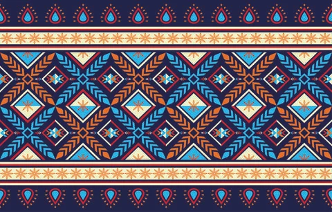 Geometric ethnic pattern traditional design for fabric, wrapping, batik, fabr Stock Illustration