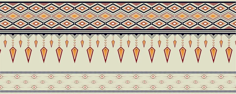 Geometric ethnic pattern vector design for raw material, background,clothing, Stock Illustration