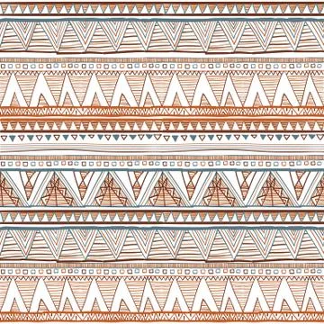 Geometric ethnic seamless pattern. Abstract aztec background. Digital or wr.. Illustrazione stock