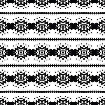 Geometric ethnic seamless stripe pattern in Native American style. Stock Illustration
