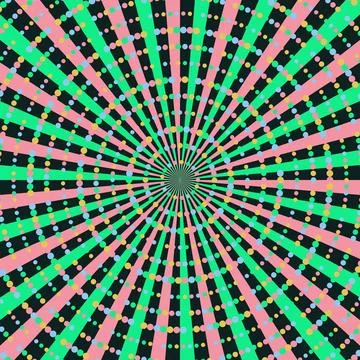 Geometric explosion dots pattern vibrant radial design 库存插图