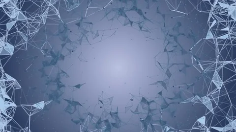 Geometric figure in blue tones. dark blue network. place for text. cinematic Stock Footage 84919232
