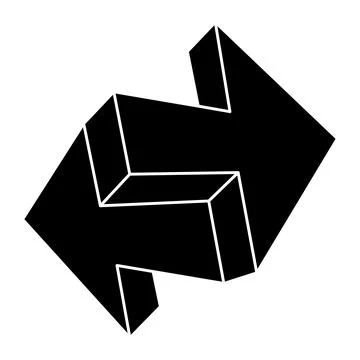 Geometric figure. Impossible object. Arrows isolated on a white background Illustrazione stock