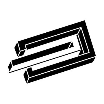 Geometric figure. Impossible object. Optical illusion shape. 3d vector Stock Illustration