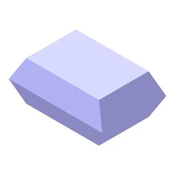 Geometric figure rotating, hexagonal prism with light purple color, isometric 스톡 일러스트