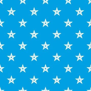 Geometric figure star pattern vector seamless blue Illustrazione stock