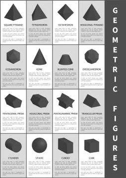Geometric Figures in Black, Vector Illustration Illustrazione stock