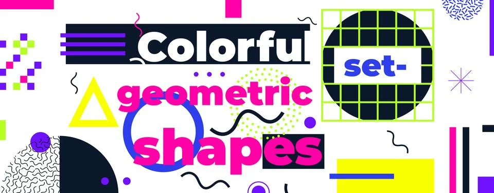 Geometric figures collection. Universal Vector colorful individu Stock Illustration