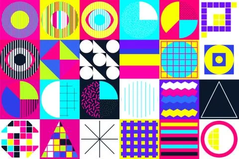 Geometric figures collection. Universal Vector colorful individu Stock Illustration