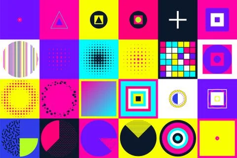 Geometric figures collection. Universal Vector colorful individu Stock Illustration