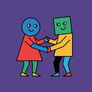 Geometric Figures Dancing Stock Illustration