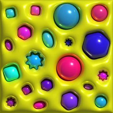 Geometric figures in the form of inflatable balls Stock Illustration