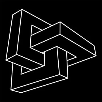 Geometric figures. Impossible object. Line design. Impossible shapes. Optical Stock-Illustration