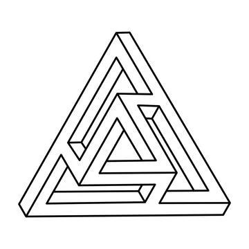 Geometric figures. Impossible optical illusion shape. Optical art object. Stock Illustration