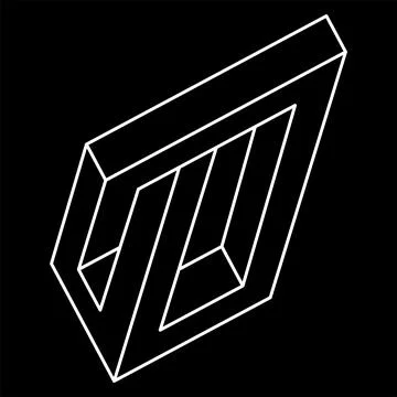 Geometric figures. Impossible optical illusion shape. Optical art object Stock Illustration