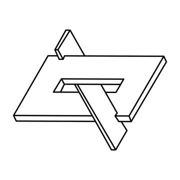 Geometric figures. Impossible shape. Web design element. Optical Illusion Ilustración de archivo