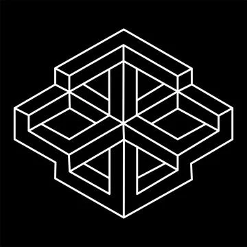 Geometric figures. Impossible shape. Web design element. Optical Illusion object Stock Illustration
