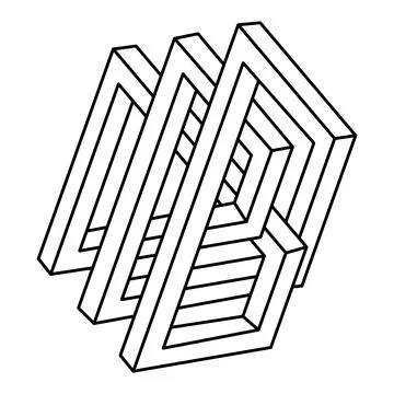 Geometric figures. Impossible shapes. Web design elements. Optical illusion Stock Illustration