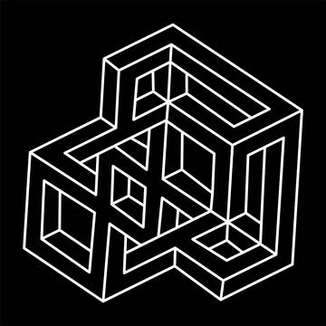 Geometric figures. Impossible shapes. Web design element. Optical illusion Stock Illustration