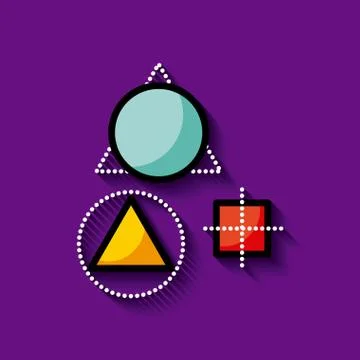 Geometric figures math or intelligence concept image Stockillustratie